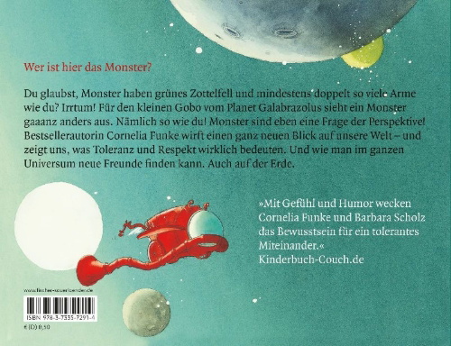 Buchcover und Innenansicht für das Buch: Das Monster vom blauen Planeten