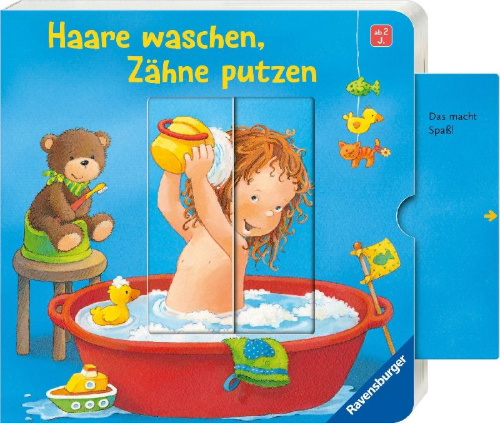 Buchcover und Innenansicht für das Buch: Haare waschen, Zähne putzen