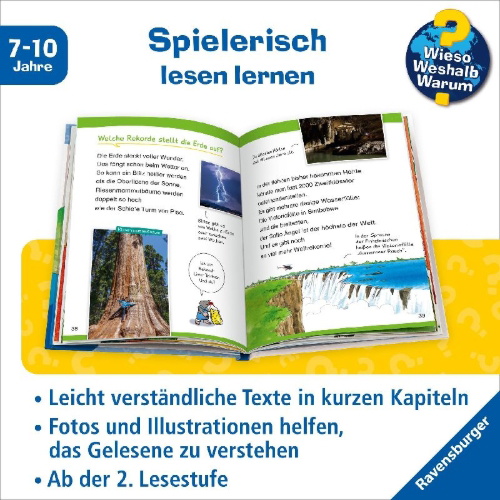 Buchcover und Innenansicht für das Buch: Wieso? Weshalb? Warum? Erstleser, Band 5: Unsere Erde