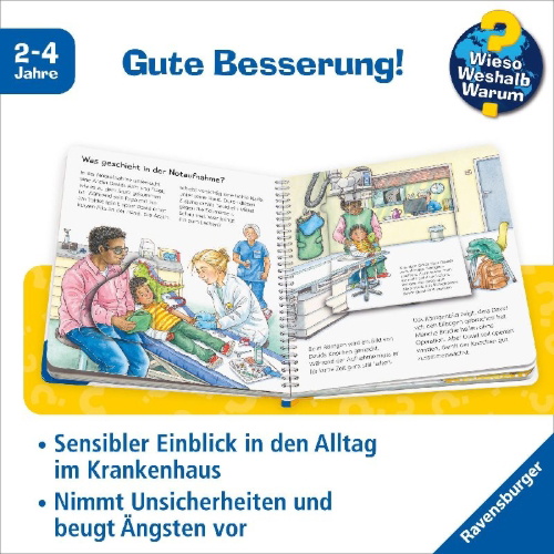 Buchcover und Innenansicht für das Buch: Wieso? Weshalb? Warum? junior, Band 75 - Im Krankenhaus