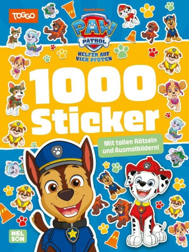 Buchcover und Innenansicht für das Buch: PAW Patrol Mitmachbuch: 1000 Sticker