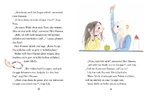 Buchcover und Innenansicht für das Buch: Molly mittendrin - Eine Nacht im Zelt