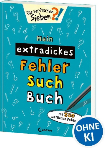 Buchcover und Innenansicht für das Buch: Mein extradickes Fehler-Such-Buch (petrol)