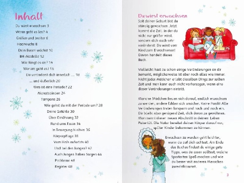 Buchcover und Innenansicht für das Buch: What's happening to me - Girls