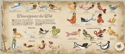 Buchcover und Innenansicht für das Buch: A Natural History of Mermaids