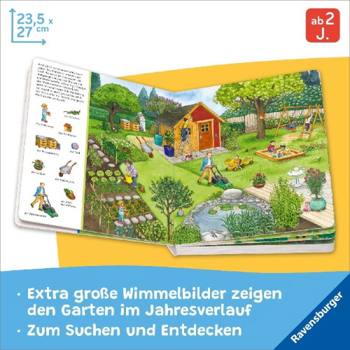 Buchcover und Innenansicht für das Buch: Mein großes Sachen suchen: Bei uns im Garten