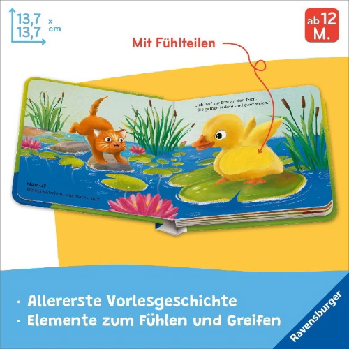 Buchcover und Innenansicht für das Buch: Mein liebstes Vorlese-Fühlbuch - Die kleine Katze
