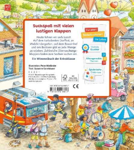Buchcover und Innenansicht für das Buch: Mein Sachen suchen Wimmelbuch: Auf dem Land