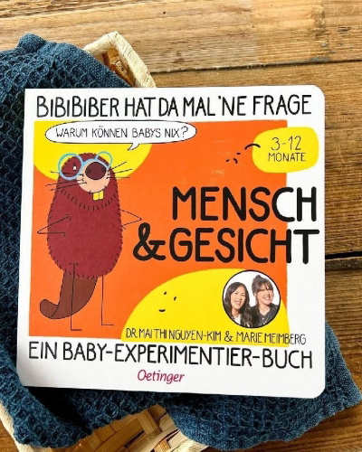 Buchcover und Innenansicht für das Buch: BiBiBiber hat da mal 'ne Frage. Warum können Babys nix? Mensch & Gesicht