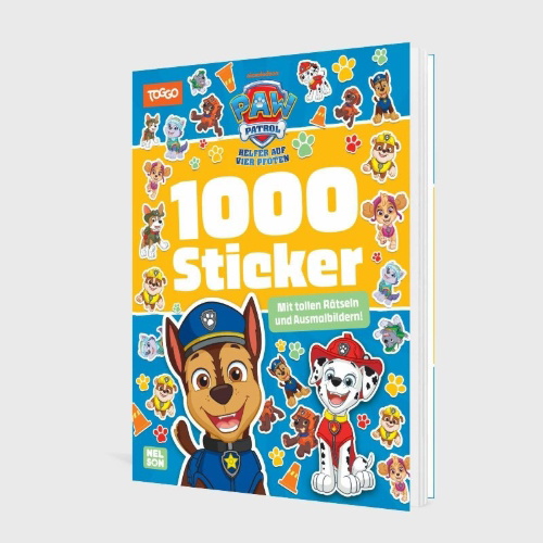 Buchcover und Innenansicht für das Buch: PAW Patrol Mitmachbuch: 1000 Sticker