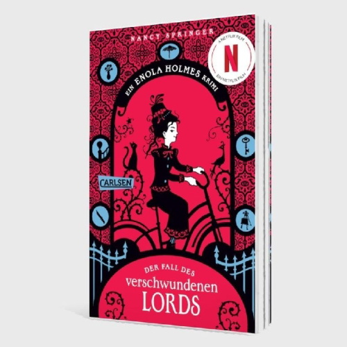 Buchcover und Innenansicht für das Buch: Enola Holmes: Der Fall des verschwundenen Lords