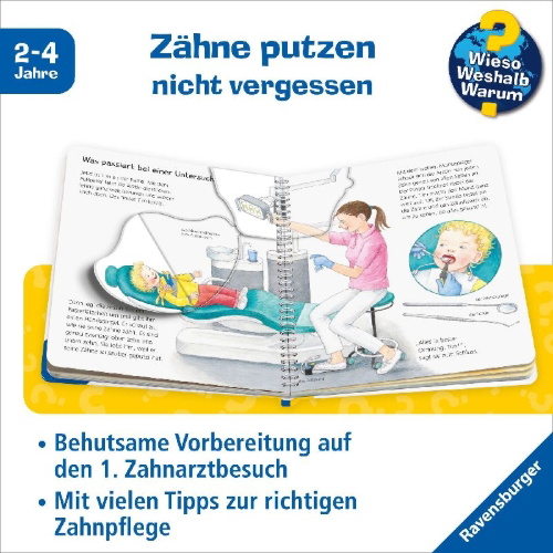 Buchcover und Innenansicht für das Buch: Wieso? Weshalb? Warum? junior, Band 64: Komm mit zum Zahnarzt