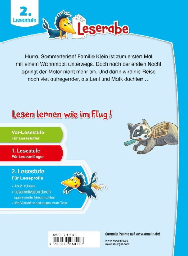 Buchcover und Innenansicht für das Buch: Leserabe 2. Lesestufe - Unsere verrückten Camping-Ferien