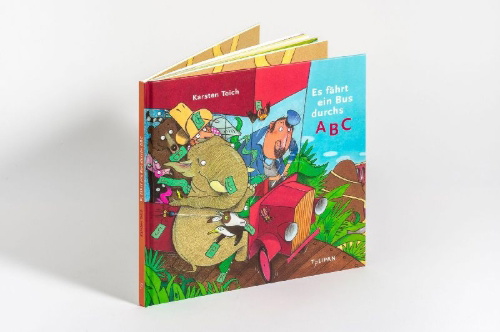 Buchcover und Innenansicht für das Buch: Es fährt ein Bus durchs ABC