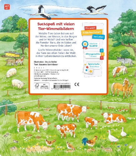Buchcover und Innenansicht für das Buch: Mein großes Sachen suchen: Alle Tiere der Welt