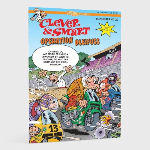 Buchcover und Innenansicht für das Buch: Mortadelo y Filemón. ¡Broommm!