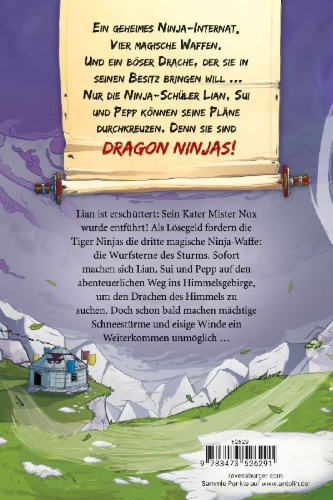 Buchcover und Innenansicht für das Buch: Dragon Ninjas, Band 3 - Der Drache des Himmels