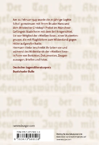 Buchcover und Innenansicht für das Buch: Das kurze Leben der Sophie Scholl