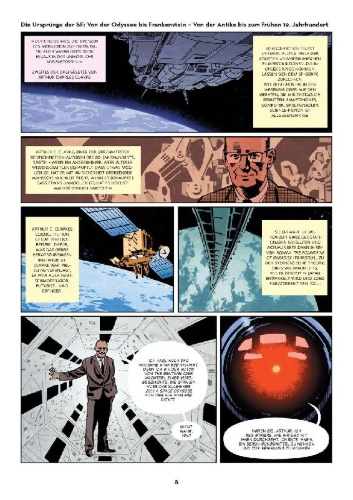 Buchcover und Innenansicht für das Buch: Die Geschichte der Science-Fiction (Graphic Novel)