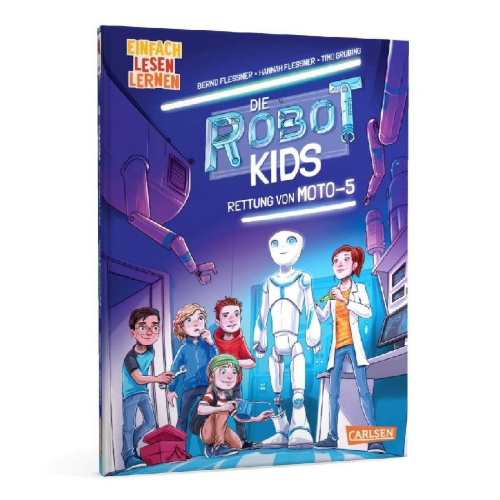 Buchcover und Innenansicht für das Buch: Die Robot-Kids: Rettung von Moto-5