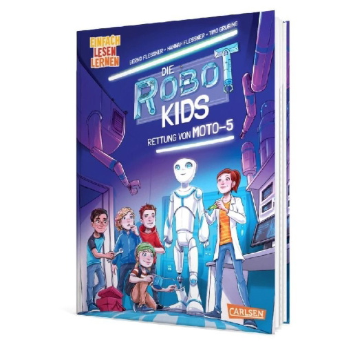Buchcover und Innenansicht für das Buch: Die Robot-Kids: Rettung von Moto-5