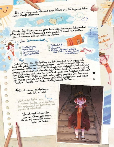 Buchcover und Innenansicht für das Buch: Les Carnets de Cerise 2