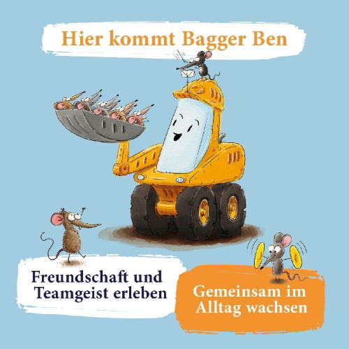 Buchcover und Innenansicht für das Buch: Bagger Bens Tag am Meer