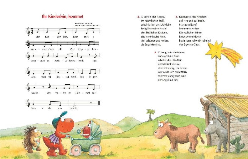 Buchcover und Innenansicht für das Buch: Der kleine Drache Kokosnuss - Das große Weihnachtsbuch
