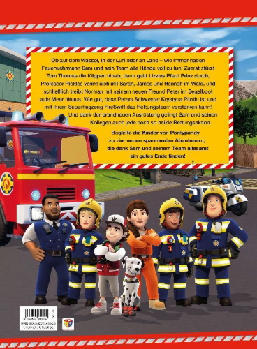 Buchcover und Innenansicht für das Buch: Feuerwehrmann Sam: Meine liebsten Feuerwehrgeschichten aus Pontypandy