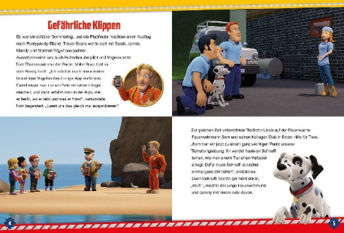 Buchcover und Innenansicht für das Buch: Feuerwehrmann Sam: Meine liebsten Feuerwehrgeschichten aus Pontypandy