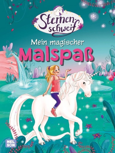 Buchcover und Innenansicht für das Buch: Sternenschweif: Mein magischer Malspaß